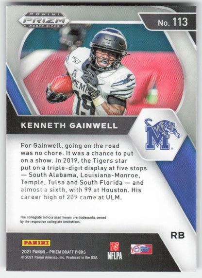 2021 Panini Prizm Draft Picks Collegiate #113 Kenneth Gainwell FB1-902