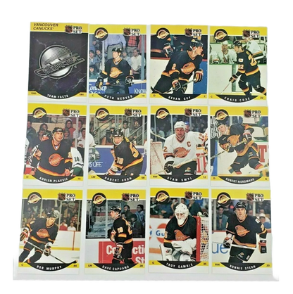 1990-91 ProSet Vancouver Canucks Hockey Team Set - 12 Cards