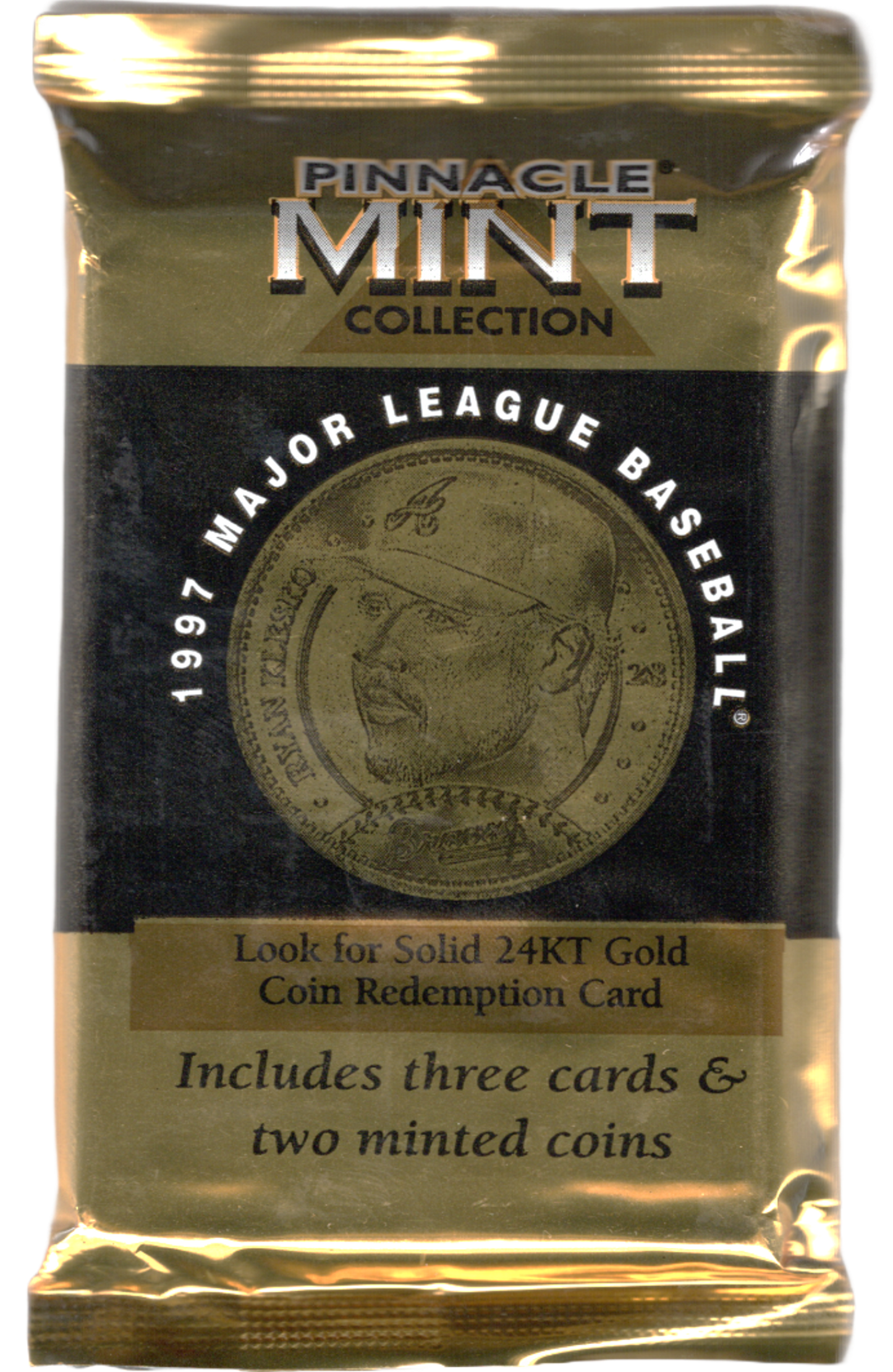 1997 Pinnacle Mint Collection Baseball Hobby Pack (2 Coins & 3 Cards per Pack)