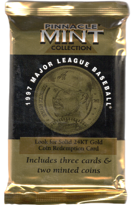1997 Pinnacle Mint Collection Baseball Hobby Pack (2 Coins & 3 Cards per Pack)