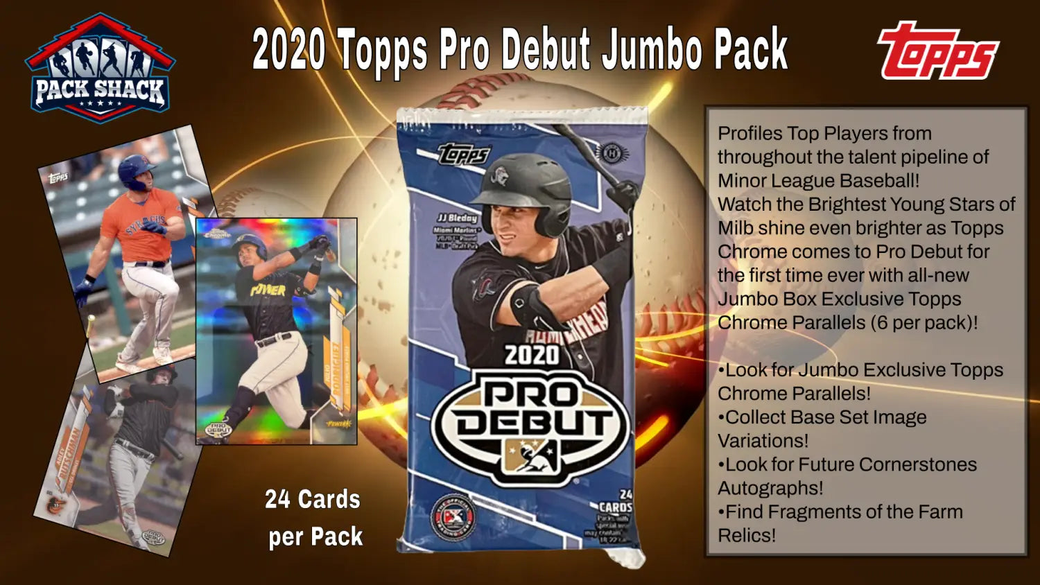 2020 Topps Pro Debut Baseball Jumbo Pack - 24 Cards