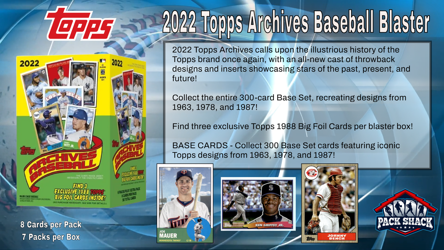 2022 Topps Archives Baseball Value Box (7 Packs)