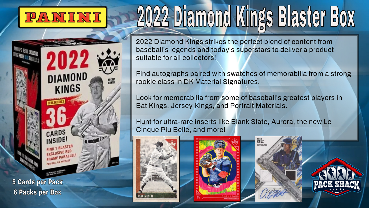 2022 Panini Diamond Kings Baseball Blaster Box (6 Packs)