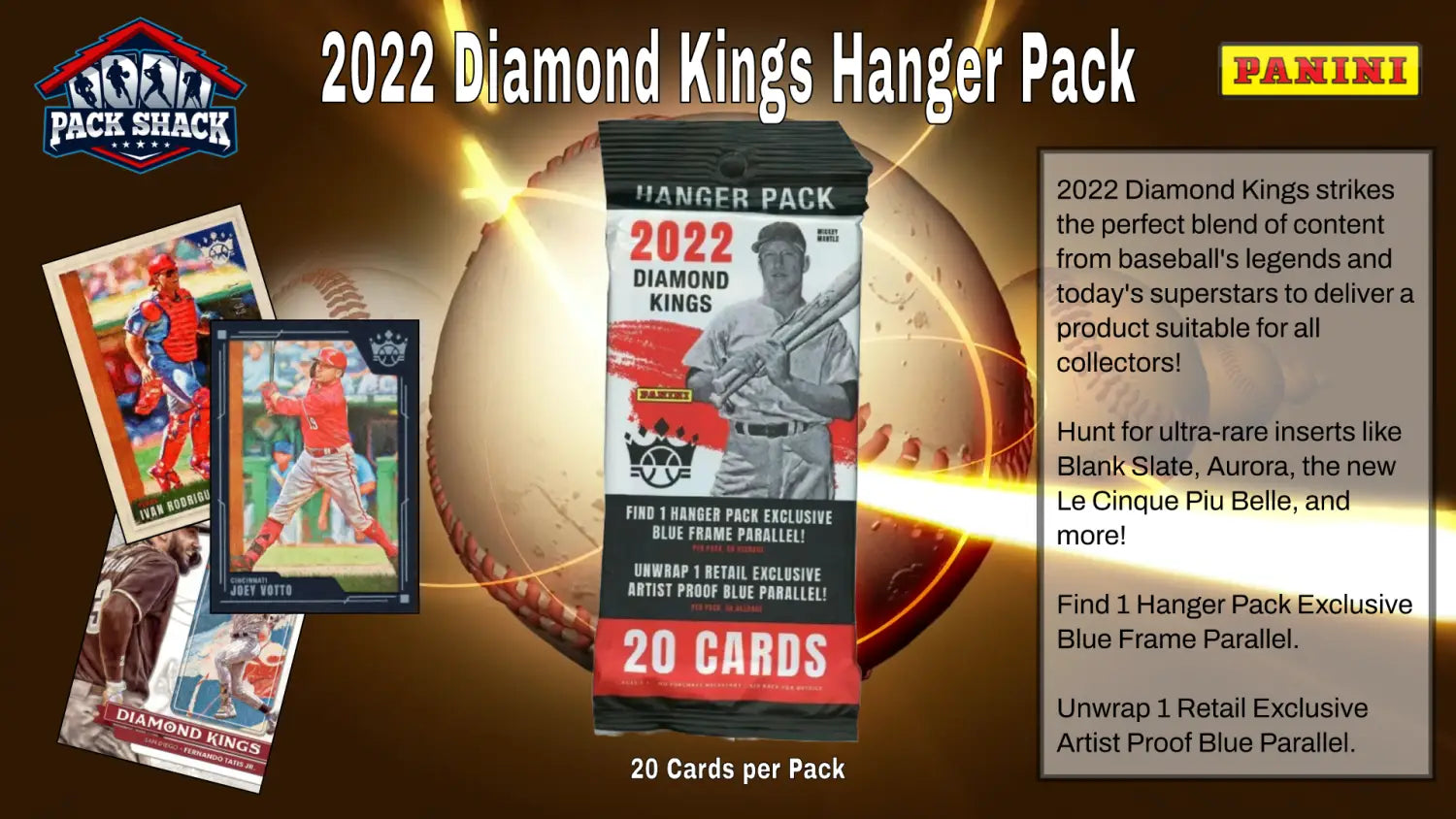 2022 Panini Diamond Kings Baseball Hanger Pack - 20 Cards