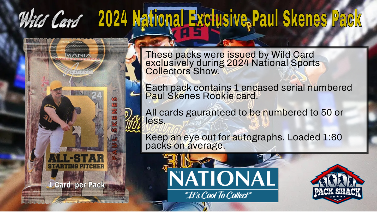 2024 Wild Card Paul Skenes SP National Exclusive Pack (1 Card)