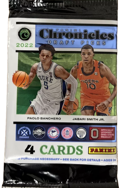 2022-23 Panini Chronicles Draft Picks Basketball Blaster Pack (4 Cards)