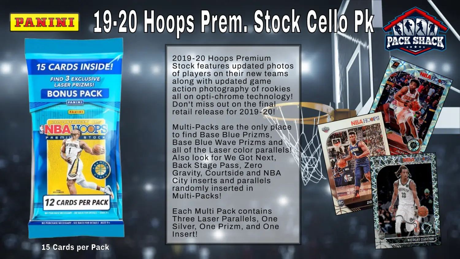 2019-20 Panini Hoops Basketball Multi-Pack - 15 Cards