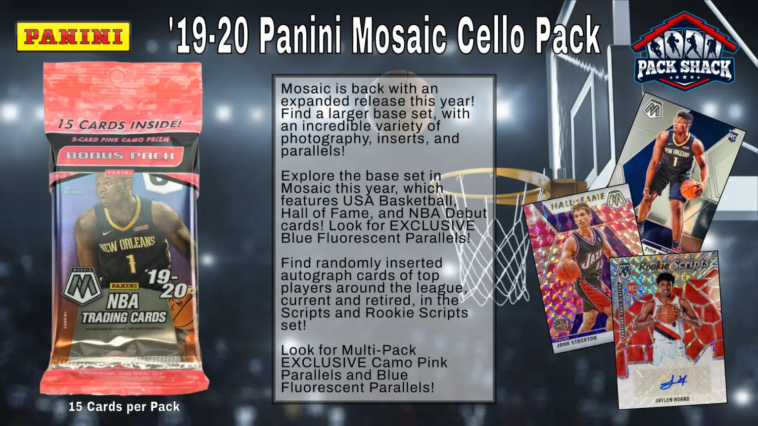 2019-20 Panini Mosaic Basketball Multi-Pack - 15 Cards