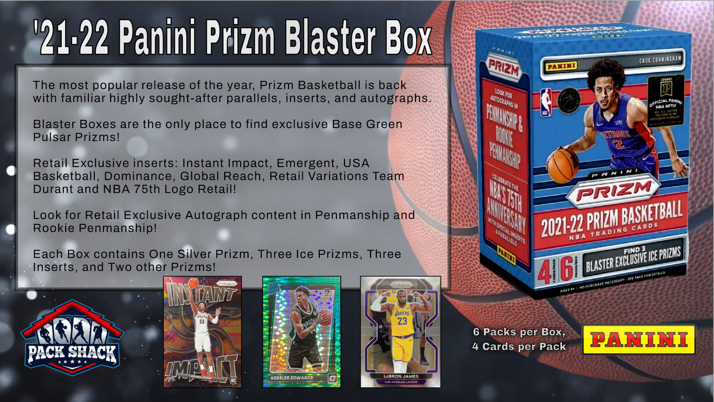 2021-22 Panini Prizm Basketball Blaster Box (6 Packs)