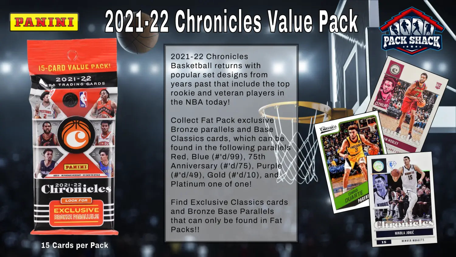 2021-22 Panini Chronicles Basketball Value Pack - 15 Cards