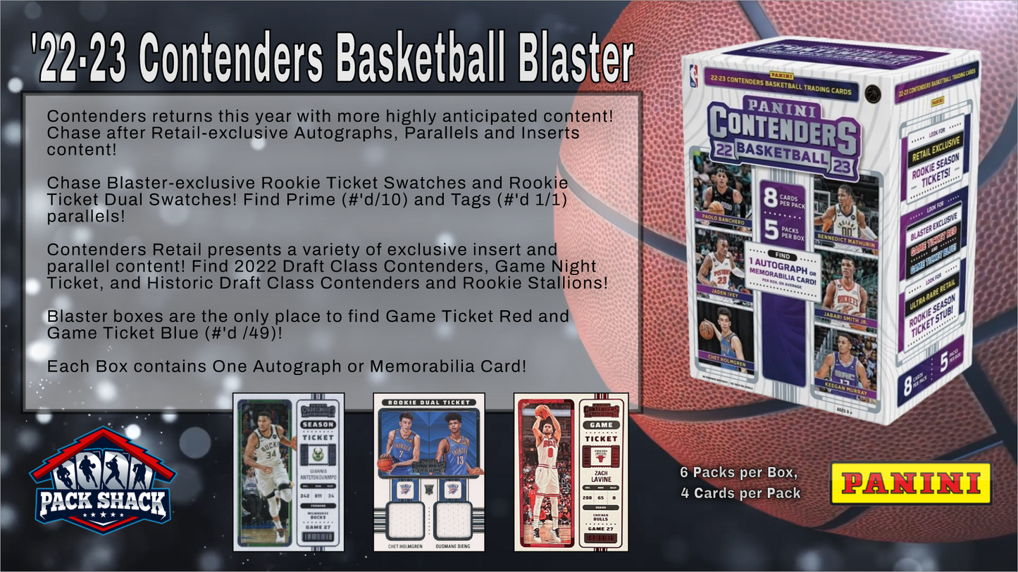 2022-23 Panini Contenders Basketball Blaster Box (5 Packs)