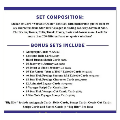 2026 Star Trek Voyager Archives & Inscriptions Hobby Pack (5 Cards)