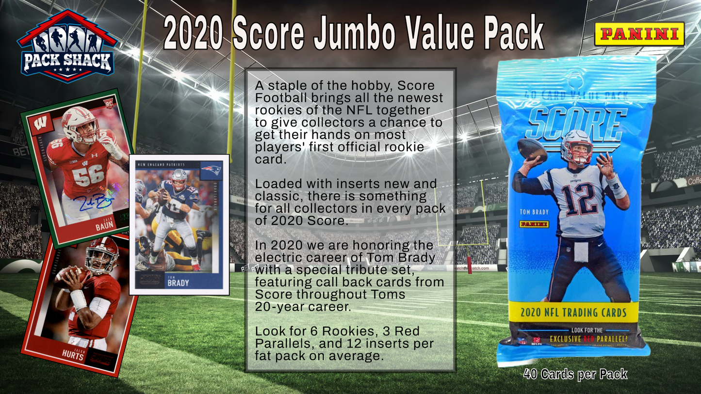 2020 Panini Score Football Value Pack - 40 Cards