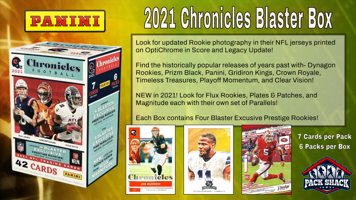 2021 Panini Chronicles Football Blaster Box (6 Packs)