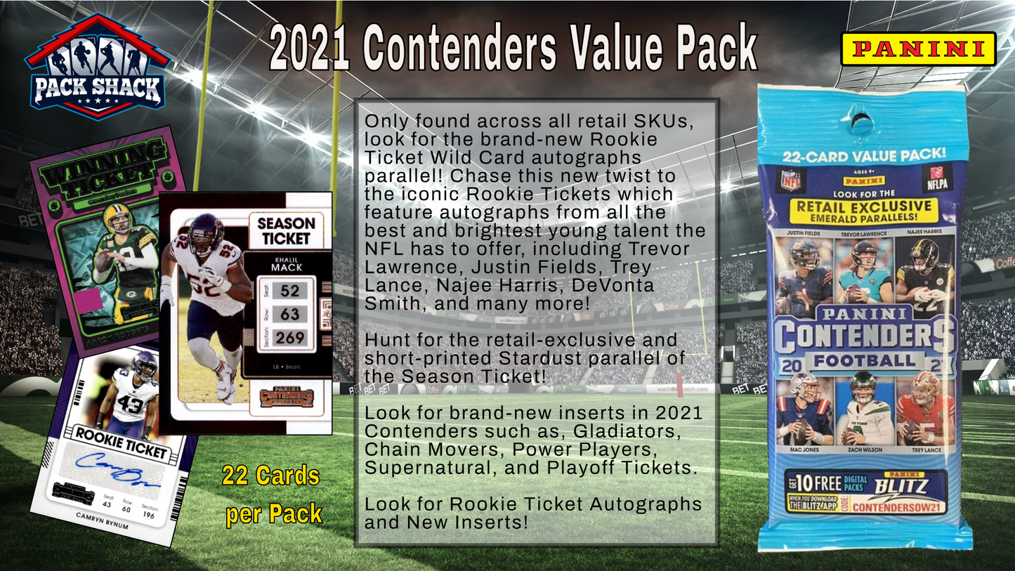 2021 Panini Contenders Football Value Pack (22 Cards)