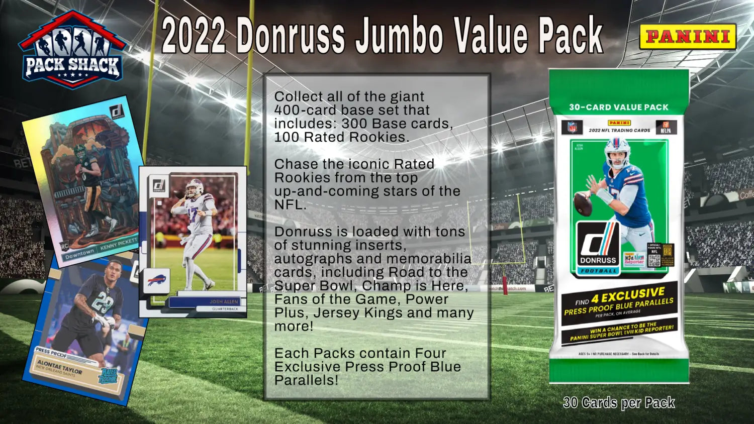 2022 Panini Donruss Football Value Pack - 30 Cards