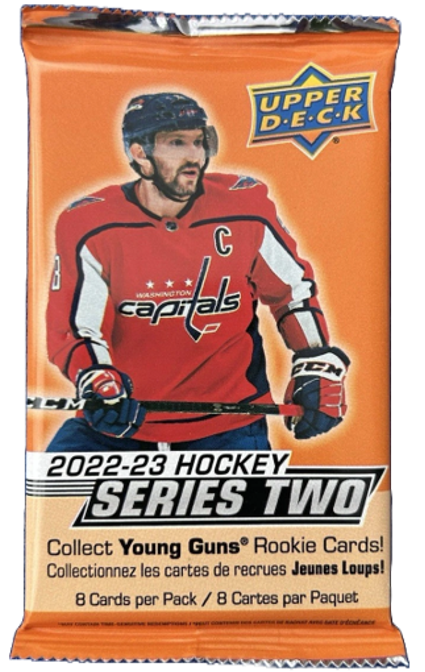 2022-23 Upper Deck Series 2 Hockey Retail Pack (8 Cards)