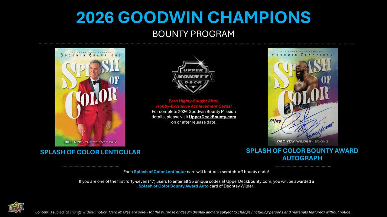 2026 Upper Deck Goodwin Champions Hobby Pack (5 Cards)