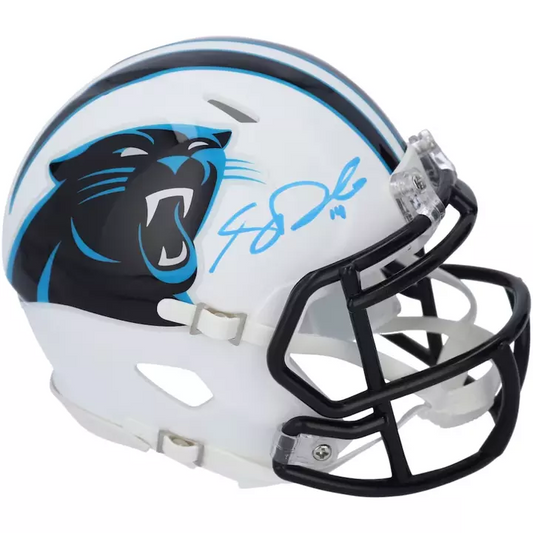 Sam Darnold Carolina Panthers Autographed Riddell Flat White Speed Mini Helmet - FANATICS Authentic