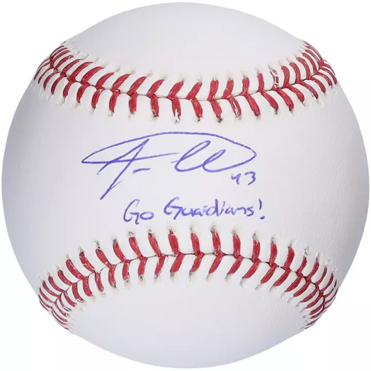 Aaron Civale Autographed Baseball "Go Guardians" - FANATICS Authentic