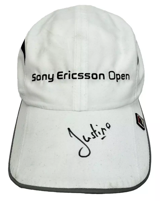 Justine Henin Autographed Fila Sony Ericsson Open Hat Signed - FANATICS Authentic