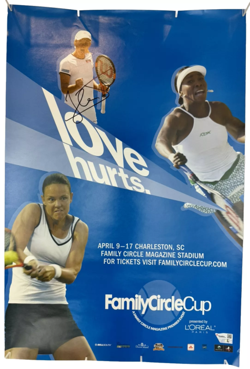 Justine Henin Autographed 2005 Family Circle Cup 14"x21" Poster - FANATICS Authentic