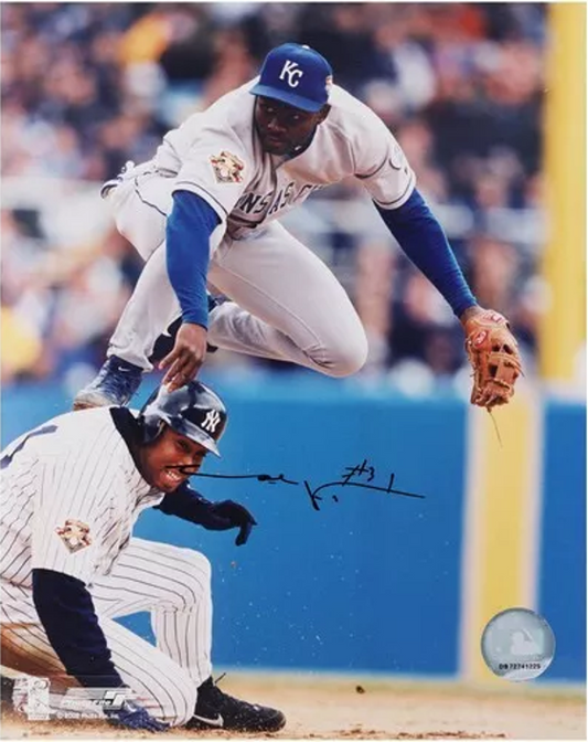 Carlos Febles Kansas City Royals Autographed 8x10 Jumping Photo - FANATICS Authentic