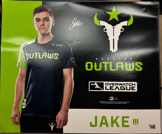 Jake Autographed Houston Outlaws 20x24 Overwatch Photo - FANATICS Authentic