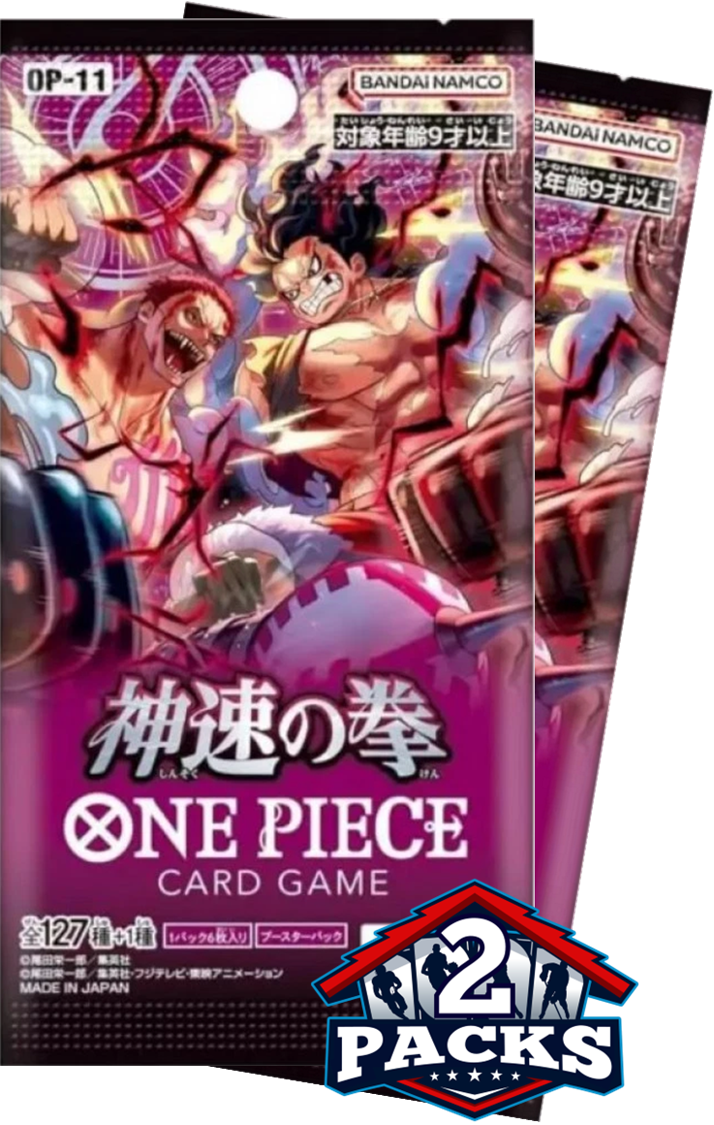 One Piece TCG: OP11 A Fist of Divine Speed Japanese Booster 2pk (6 Cards Each)