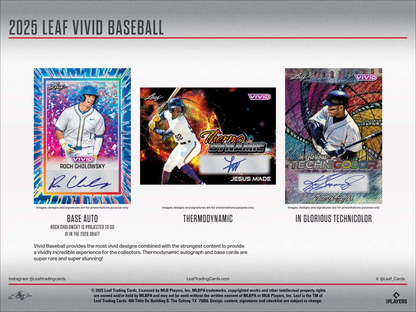 2025 Leaf Vivid Baseball Hobby Box (8 Cards)