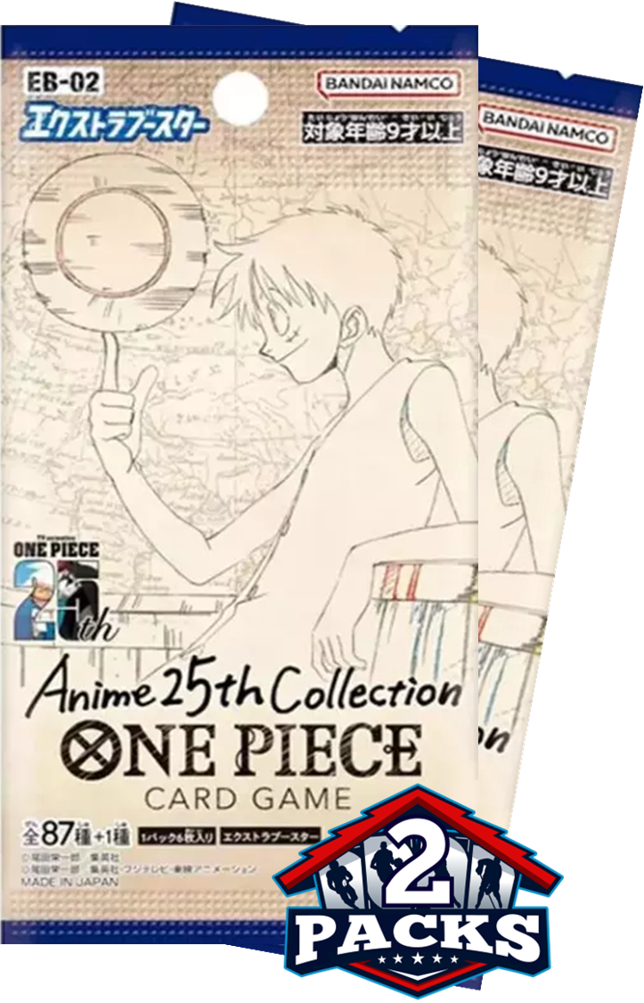 One Piece TCG: EB02 Anime 25th Collection Japanese Booster 2pk (6 Cards each)