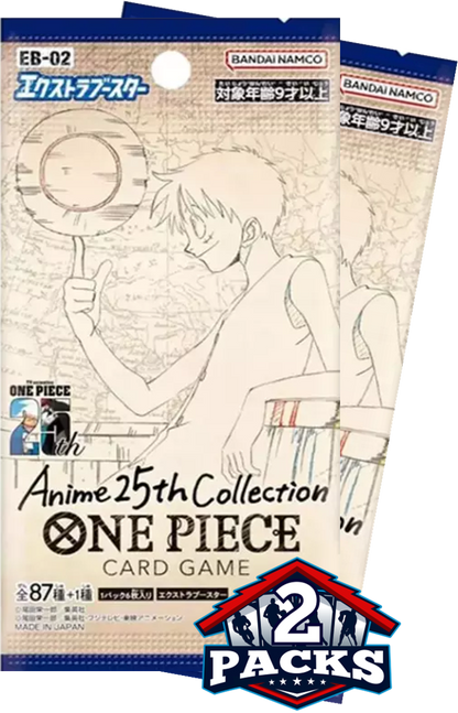 One Piece TCG: EB02 Anime 25th Collection Japanese Booster 2pk (6 Cards each)