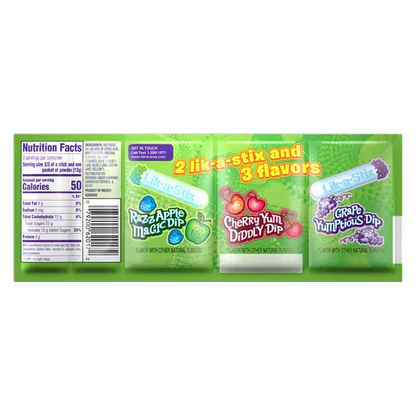 Lik-M-Aid FUN DIP: Razz Apple/ Cherry Yum/ Grape Yum (1.4oz Pack)