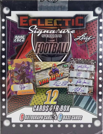 2025 Leaf Eclectic Signature Series Football Hobby Box (12 Cards)