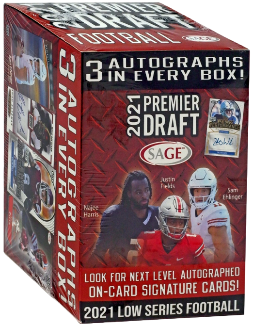 2021 Sage Hit Premier Draft Low Series Football Blaster Box (63 Cards)