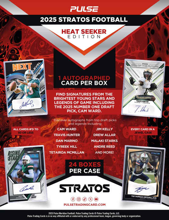 2025 Pulse Stratos Heat Seekers Football Hobby Box (1 Auto)