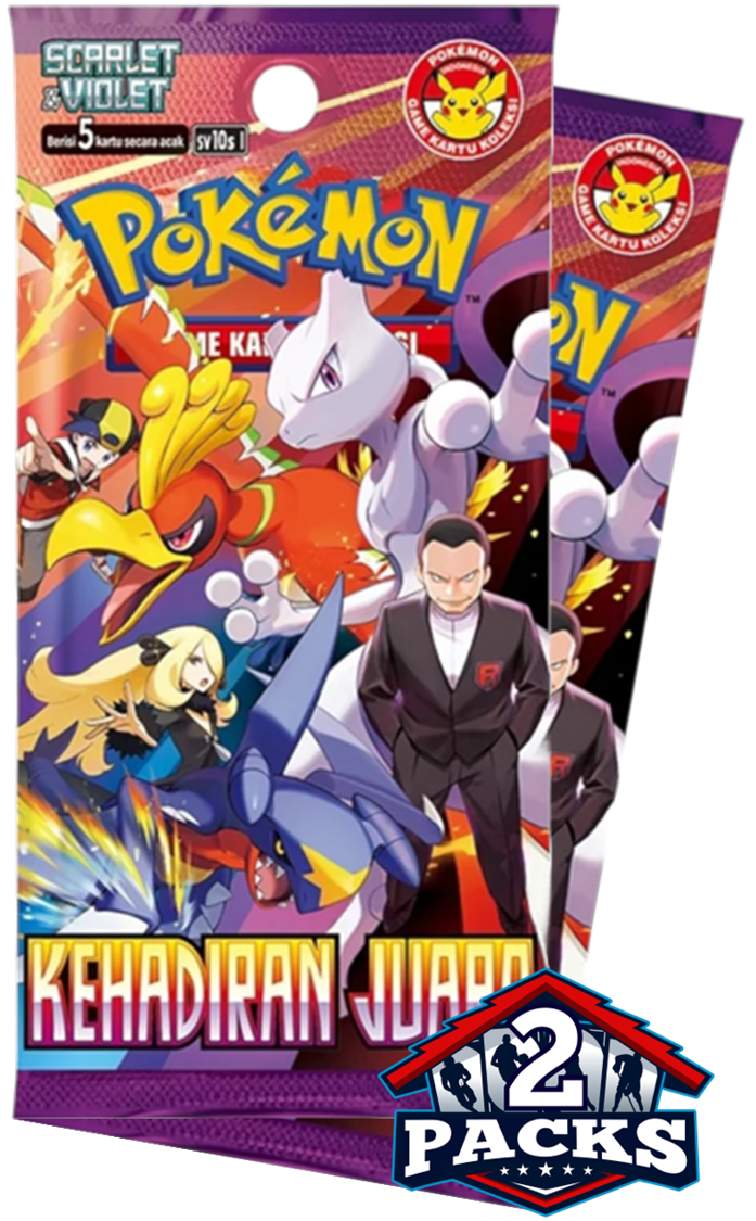 Pokemon: Presence of Champions (sv10s I) Indonesian Booster 2pk (5 Cards Each)