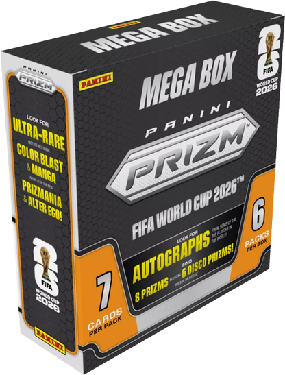 2026 Panini Prizm FIFA World Cup Soccer Mega Box (6 Packs)