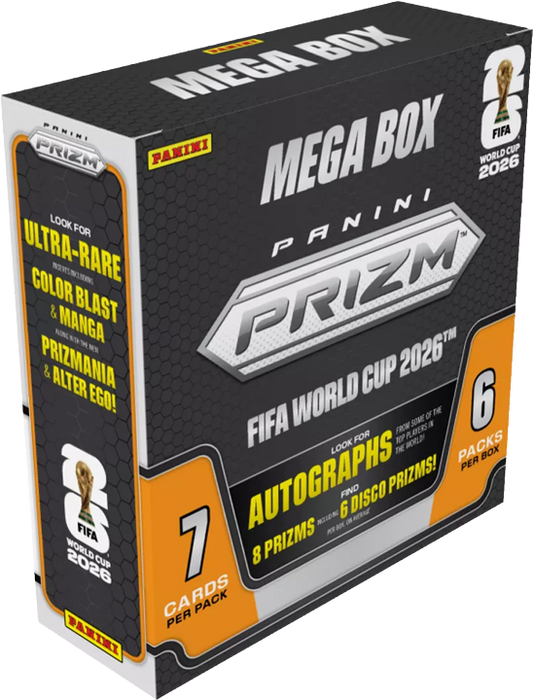 2026 Panini Prizm FIFA World Cup Soccer Mega Box (6 Packs)