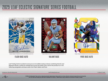 2025 Leaf Eclectic Signature Series Football Hobby Box (12 Cards)