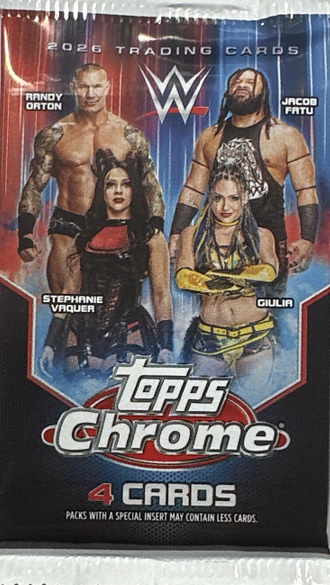 2026 Topps Chrome WWE Blaster Pack (4 Cards)
