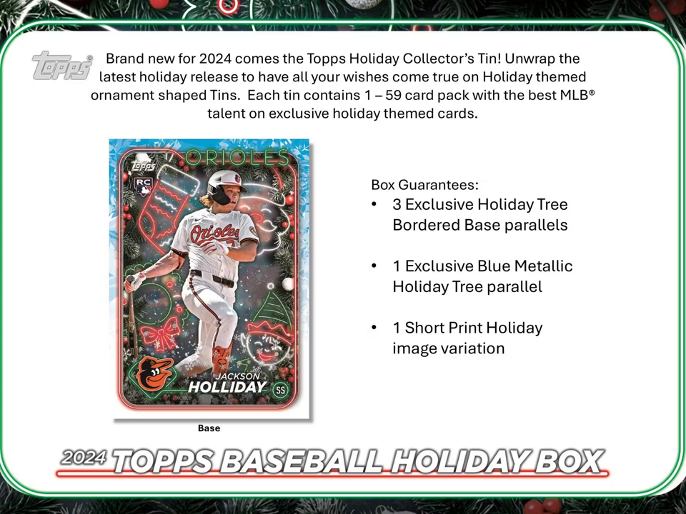 2024 Topps Holiday Baseball Tin (59 Cards)