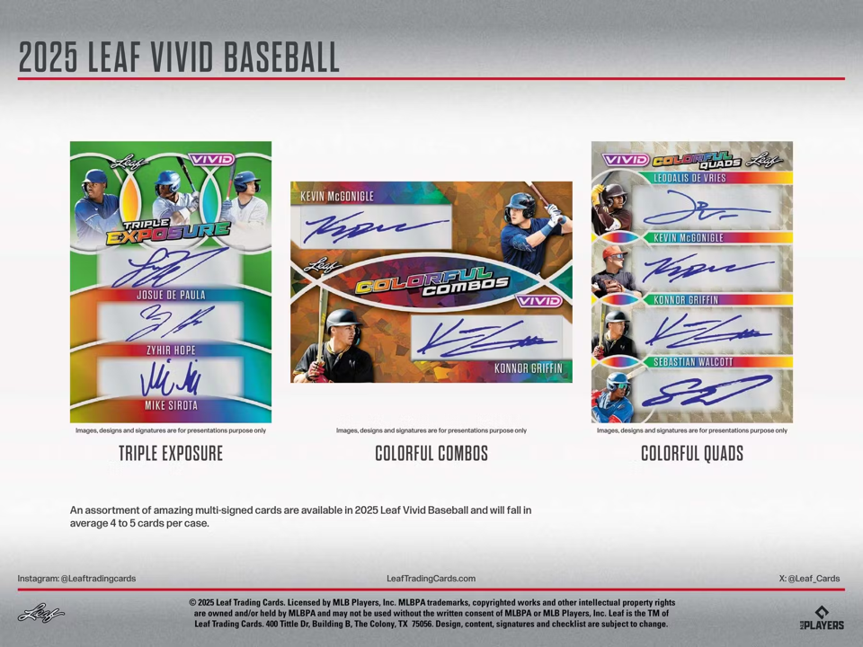 2025 Leaf Vivid Baseball Hobby Box (8 Cards)