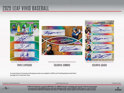 2025 Leaf Vivid Baseball Hobby Box (8 Cards)
