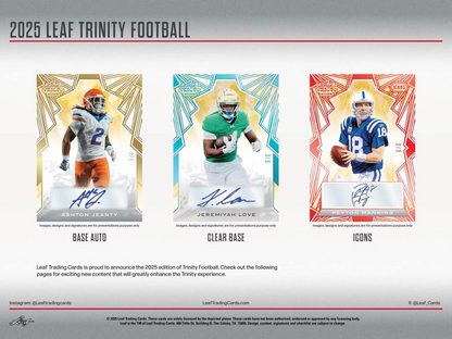 2025 Leaf Trinity Football Hobby Box (6 Cards)