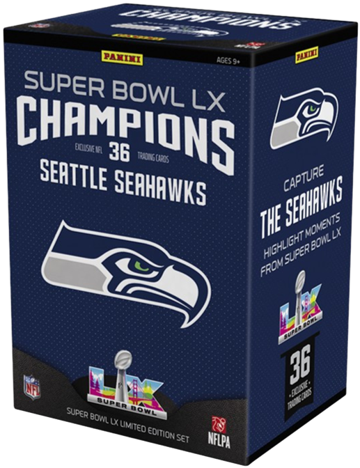 2025 Panini Super Bowl LX Champion Seahawks Blaster Box (36 Cards)