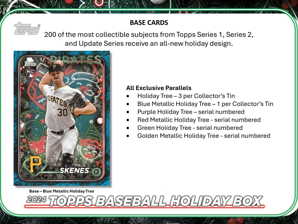 2024 Topps Holiday Baseball Tin (59 Cards)