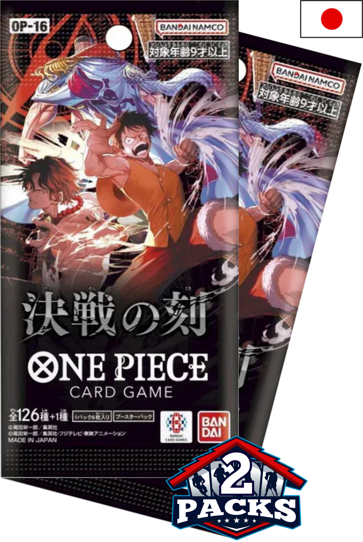 One Piece OP16: THE TIME OF BATTLE Japanese Booster 2pk (6 Cards)