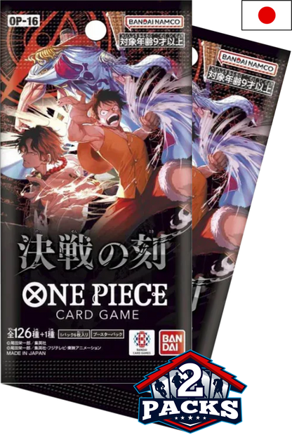 One Piece OP16: THE TIME OF BATTLE Japanese Booster 2pk (6 Cards)
