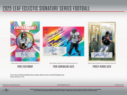 2025 Leaf Eclectic Signature Series Football Hobby Box (12 Cards)